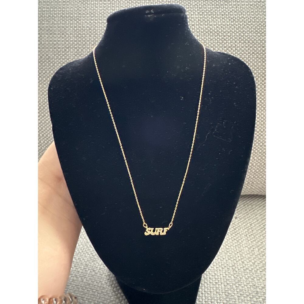 Anthropologie "SURF" necklace New 14k Gold Plated